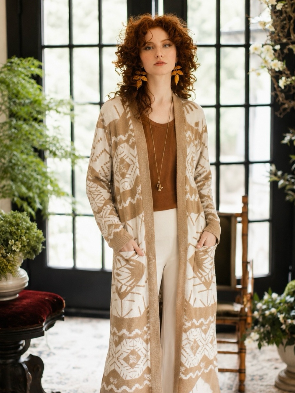 100% Cotton Shannon Passero Aztec Knit Cardigan